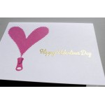 Open Heart Pink with Gold Metallic Embossed Lettering
